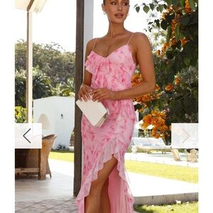 Elegant Pink Floral Dress